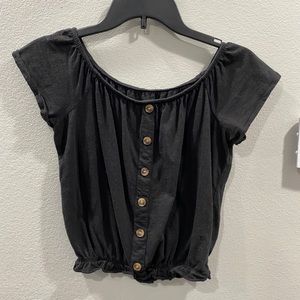 Off the shoulder black top